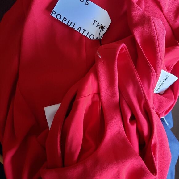 Dress The Population Sammie Fit Flare  Sweetheart Sleeveless Stretch Crepe Dress - Picture 14 of 15